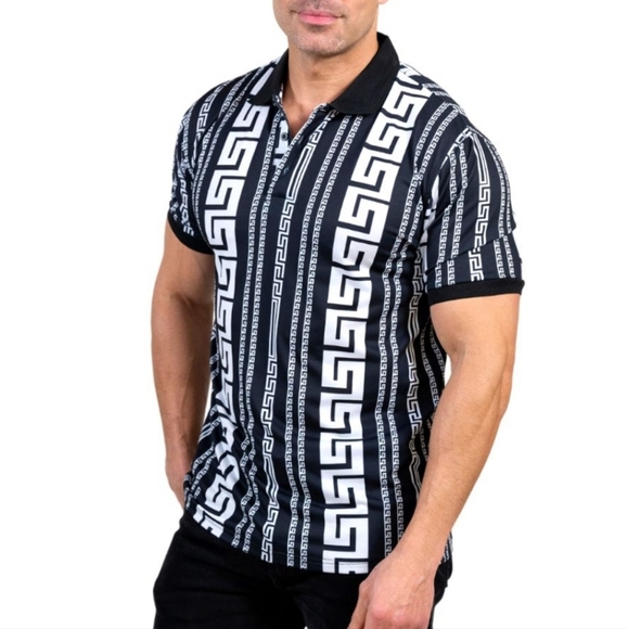 Modern Print Polo Shirt - Picture 2 of 2